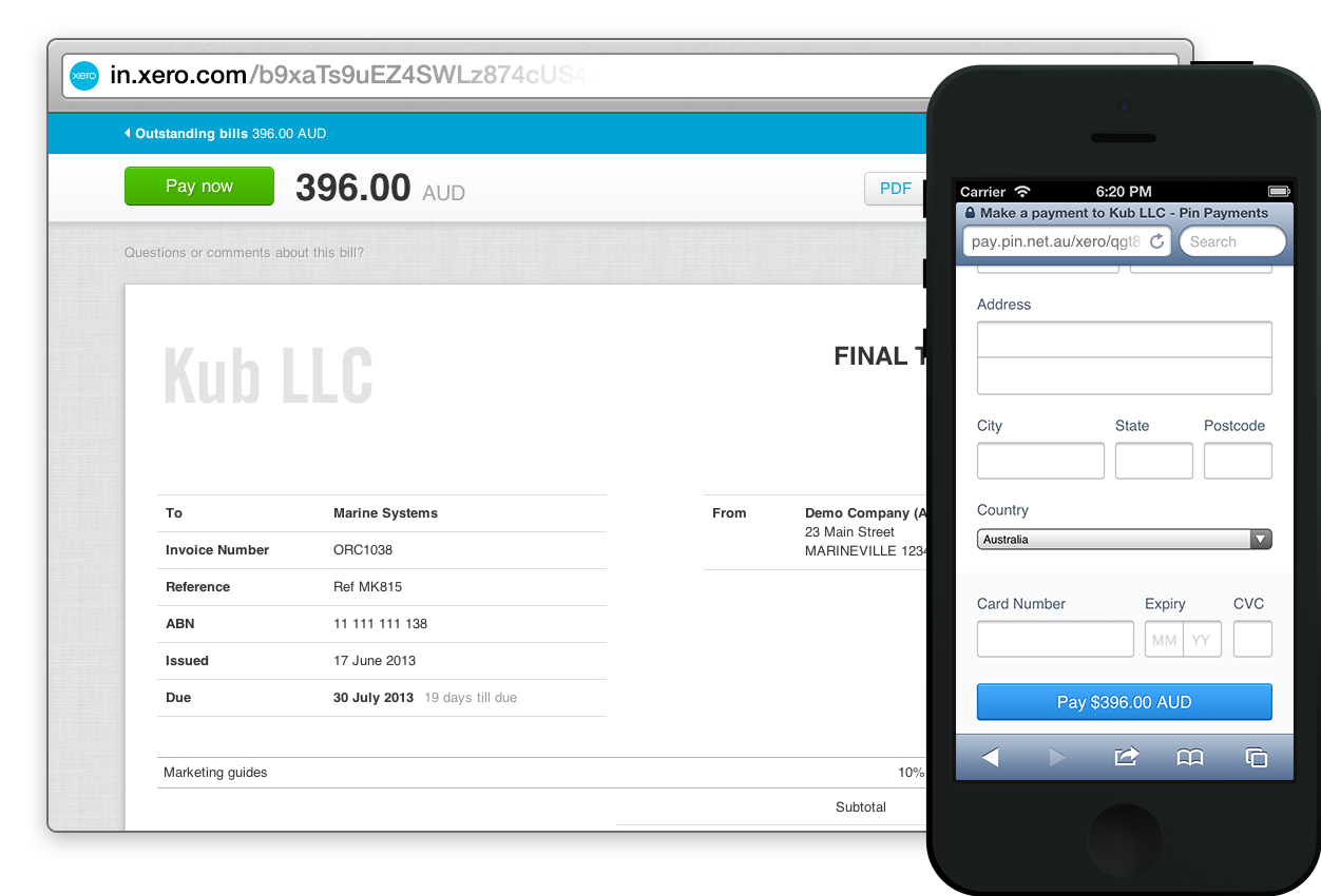 Get your invoices paid with Xero and Pin Payments Xero